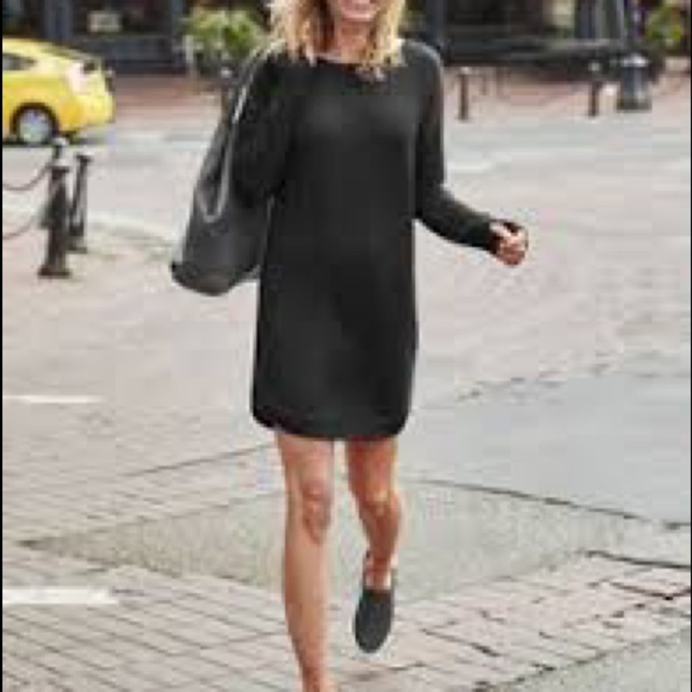 Athleta recharge dress black sweatshirt dress
